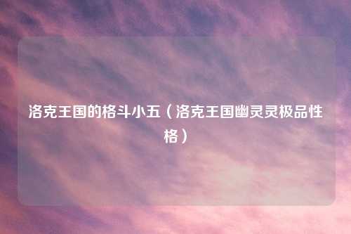 洛克王国的格斗小五（洛克王国幽灵灵极品性格）
