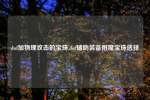 dnf加物理攻击的宝珠,dnf辅助装备附魔宝珠选择