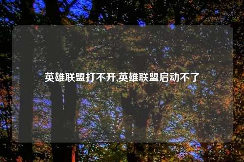 英雄联盟打不开,英雄联盟启动不了