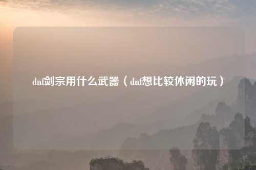 dnf剑宗用什么武器（dnf想比较休闲的玩）