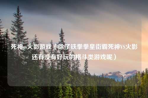 死神vs火影游戏（除了铁拳拳皇街霸死神VS火影还有没有好玩的格斗类游戏呢）