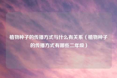 植物种子的传播方式与什么有关系（植物种子的传播方式有哪些二年级）