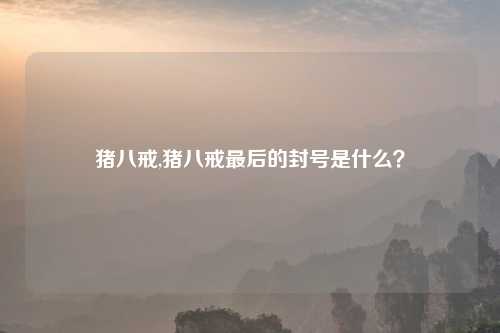 猪八戒,猪八戒最后的封号是什么？