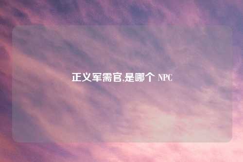 正义军需官,是哪个 NPC