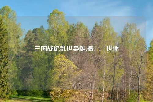 三国战记乱世枭雄,揭開亂世迷霧
