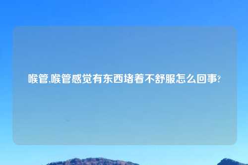 喉管,喉管感觉有东西堵着不舒服怎么回事?