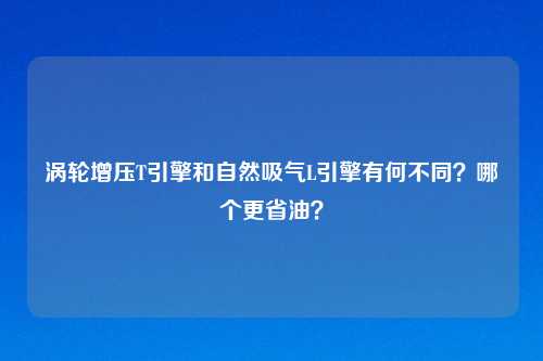 涡轮增压T引擎和自然吸气L引擎有何不同？哪个更省油？