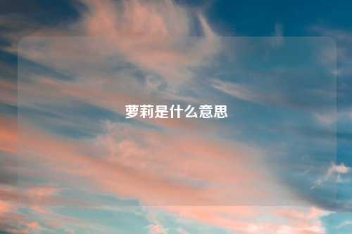 萝莉是什么意思