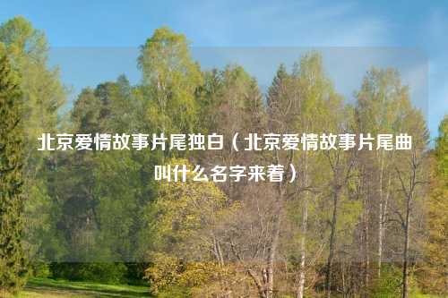 北京爱情故事片尾独白（北京爱情故事片尾曲叫什么名字来着）