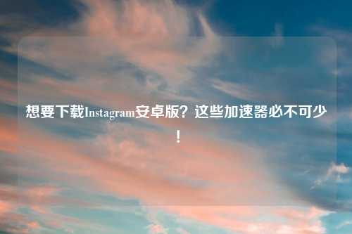 想要下载Instagram安卓版？这些加速器必不可少！
