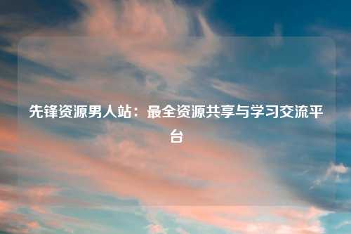 先锋资源男人站：最全资源共享与学习交流平台