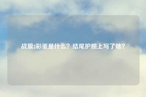 战狼2彩蛋是什么？结尾护照上写了啥？